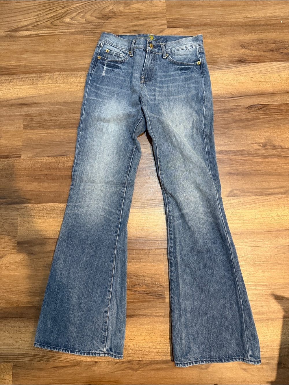 7 For All Mankind Washed Blue Flare Jeans